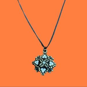 Gold black tone white zirconium pendant woman necklace